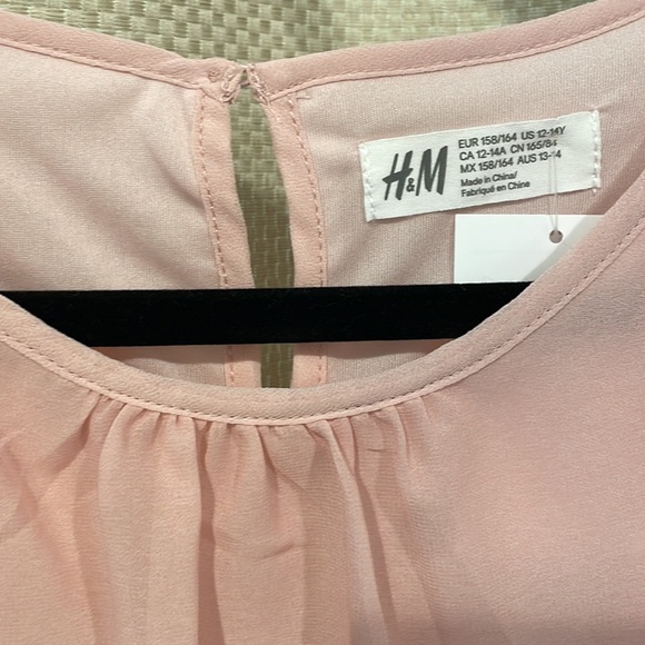 Dress size 12/14 youth new pink blues chiffon style dress - Picture 3 of 13